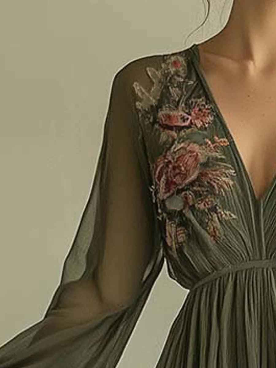 Trendiges Chiffonkleid mit elegantem Muster