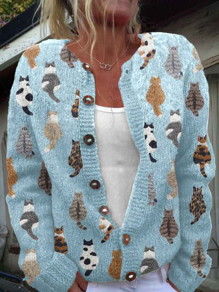 Galerie des Chats Künstlerischer Cardigan