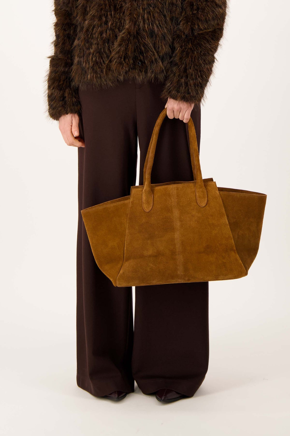 Wildleder-Shopper-Tasche