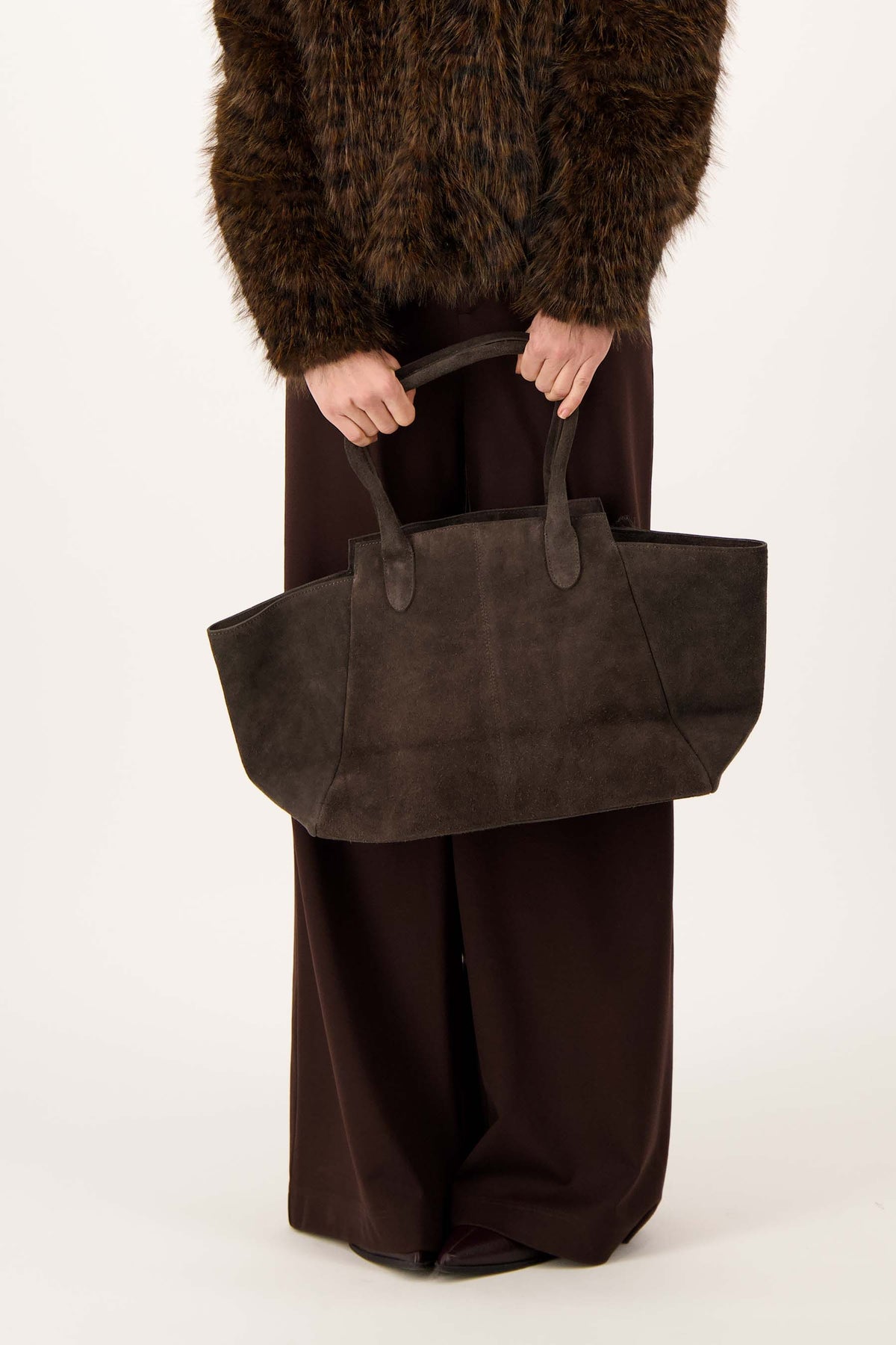 Wildleder-Shopper-Tasche