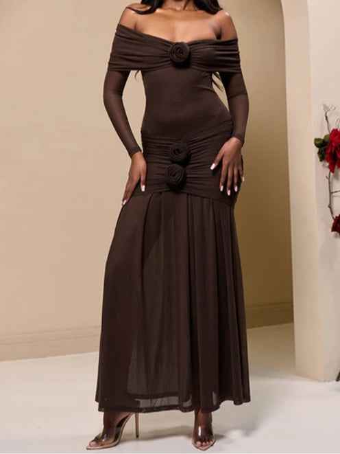 Hierro Longarm-Einkleid mit einem Schulter und elegantem Falten in Unifarbe