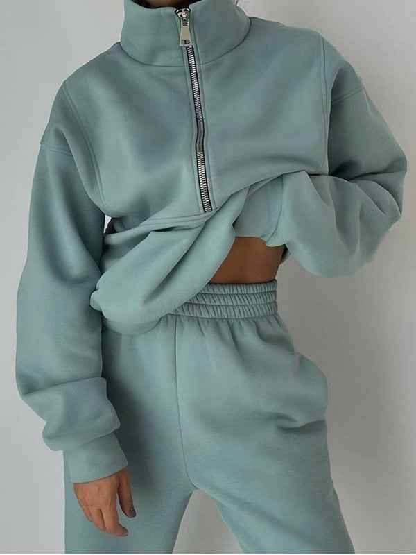 Fleece Sports Street Casual Fashion Two-Piece Sweatshirt