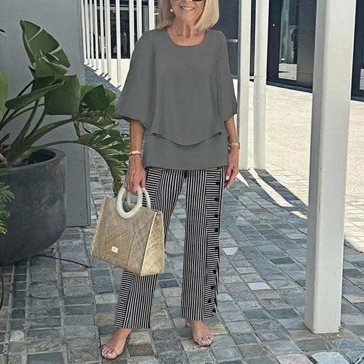 Elegantes Zweiteilige Dreiviertelarm-Outfit