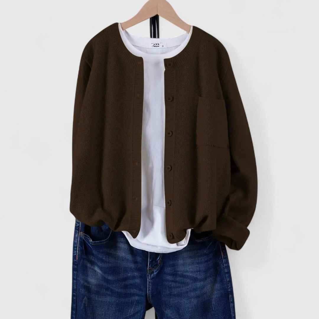 Clara - Eleganter lässiger Cardigan mit Knöpfen