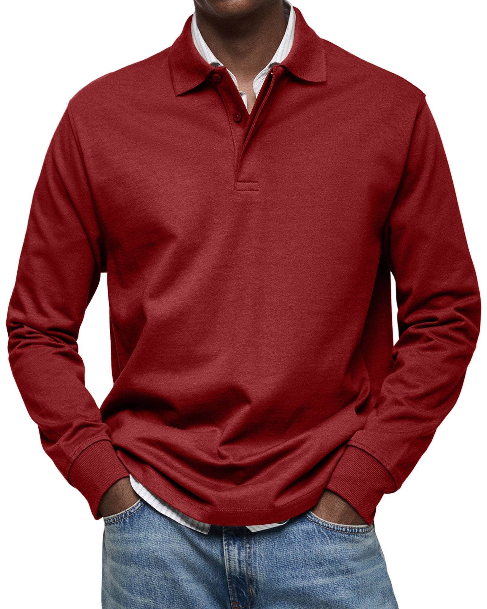 ALJUR - Casual langärmeliges Polo für einen bequemen und trendigen Stil
