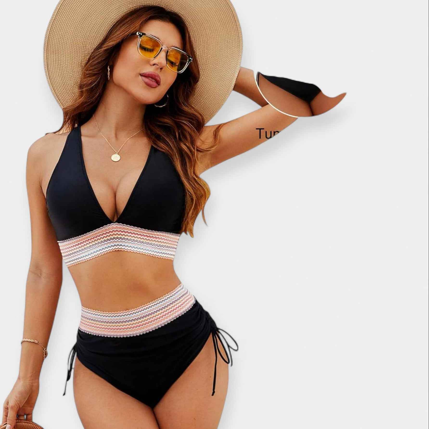 Hochtaillierter Bikini mit Polsterung