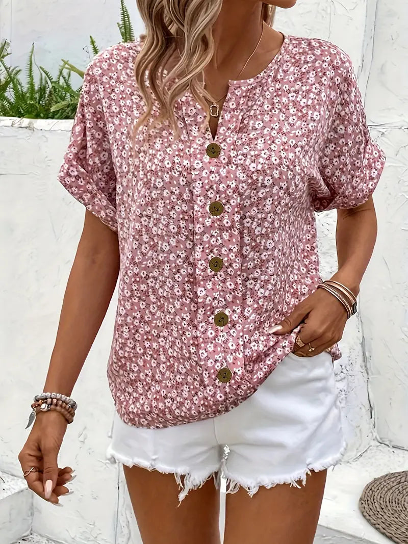 ZYNALIA – Elegante Bluse mit rosa Blumenmuster für einen schicken Alltag-Look