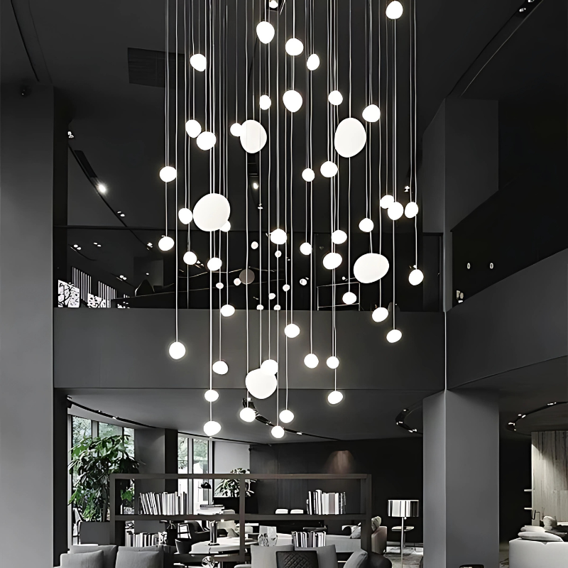Auralyne - Elegante Acryl-Kieselstein-Design Hängeleuchte für stilvolles Raumambiente