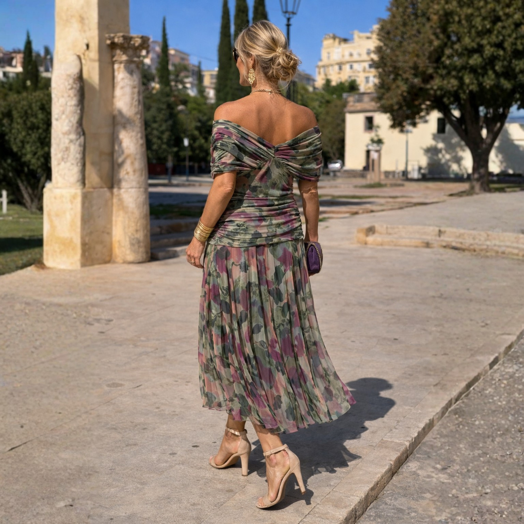 Rossana | Schulterfreies Maxikleid