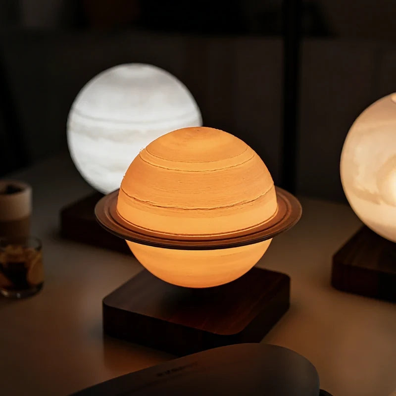 EtherealOrbit Schwebe-Lampe – Magnetisch Schwebendes Mond & Saturn Licht