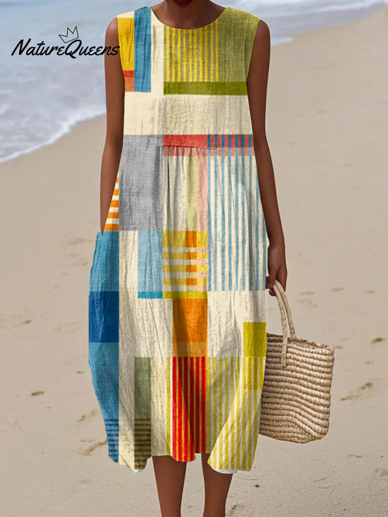 Mohn | Stilvolles modernes Patchwork-Kleid