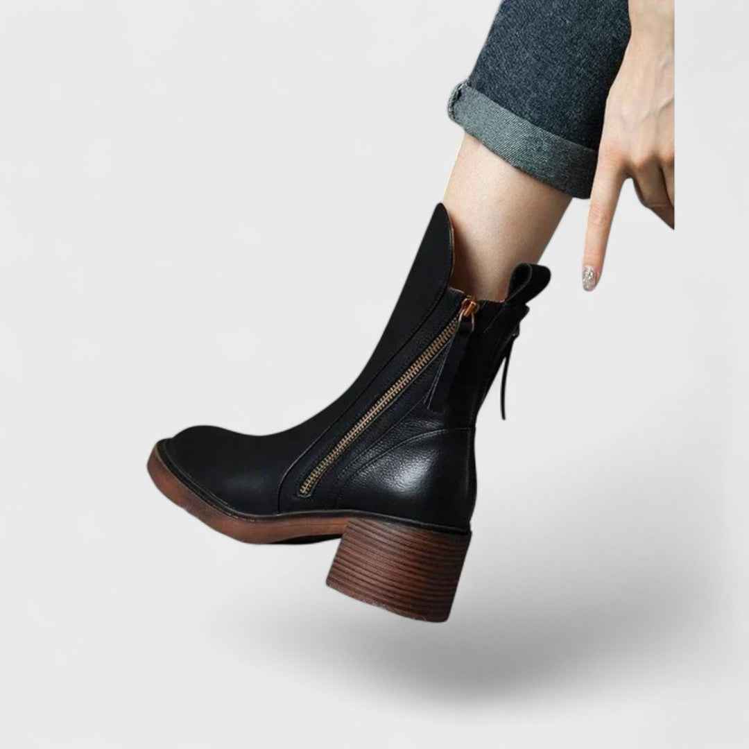 Echte Lederknöchelstiefel, elegant und langlebig