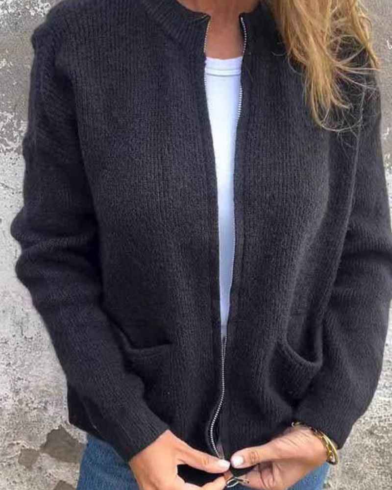 Atmungsaktive leichte Strickjacke mit offenem Strickmuster für einen mühelosen lässigen Stil