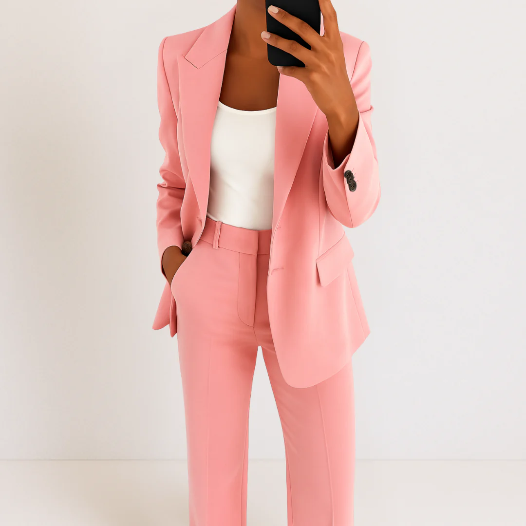 Modekate Kleidung mit eleganter Blazer und kühnen Streifenakzenten