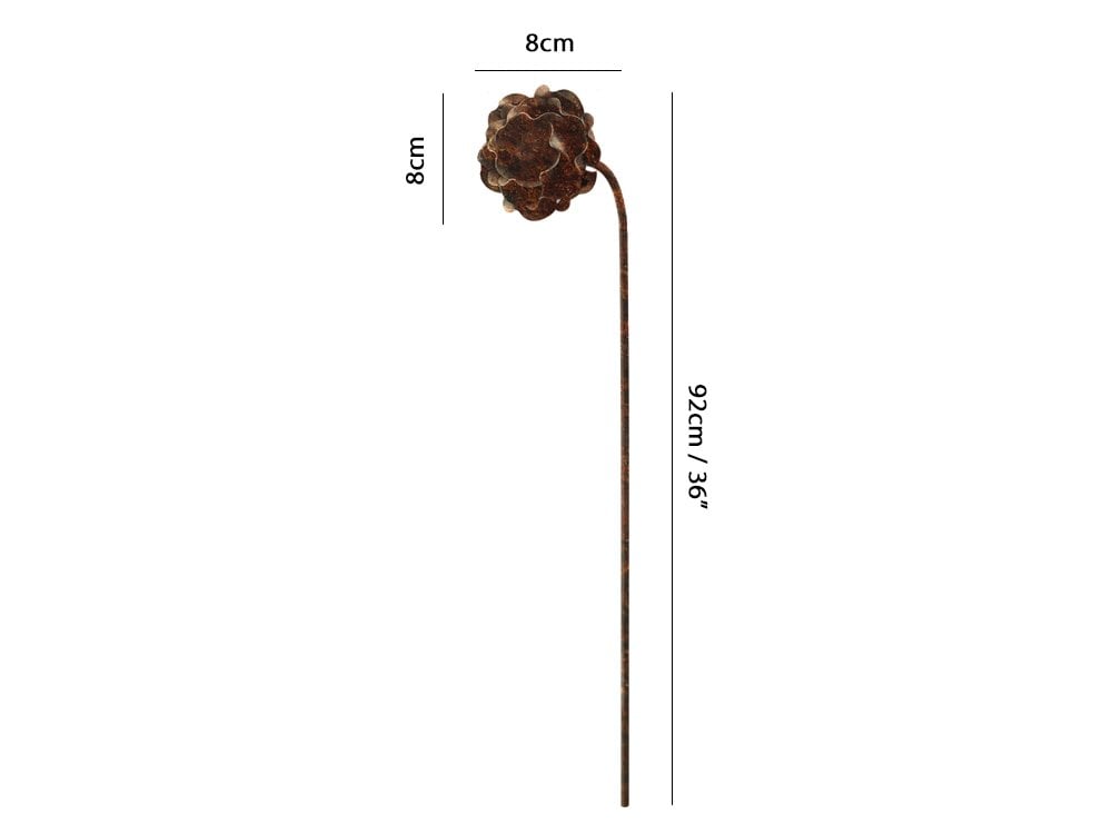 Rose - Metallischer Rostblumen-Gartenstecker zum Verkahlen