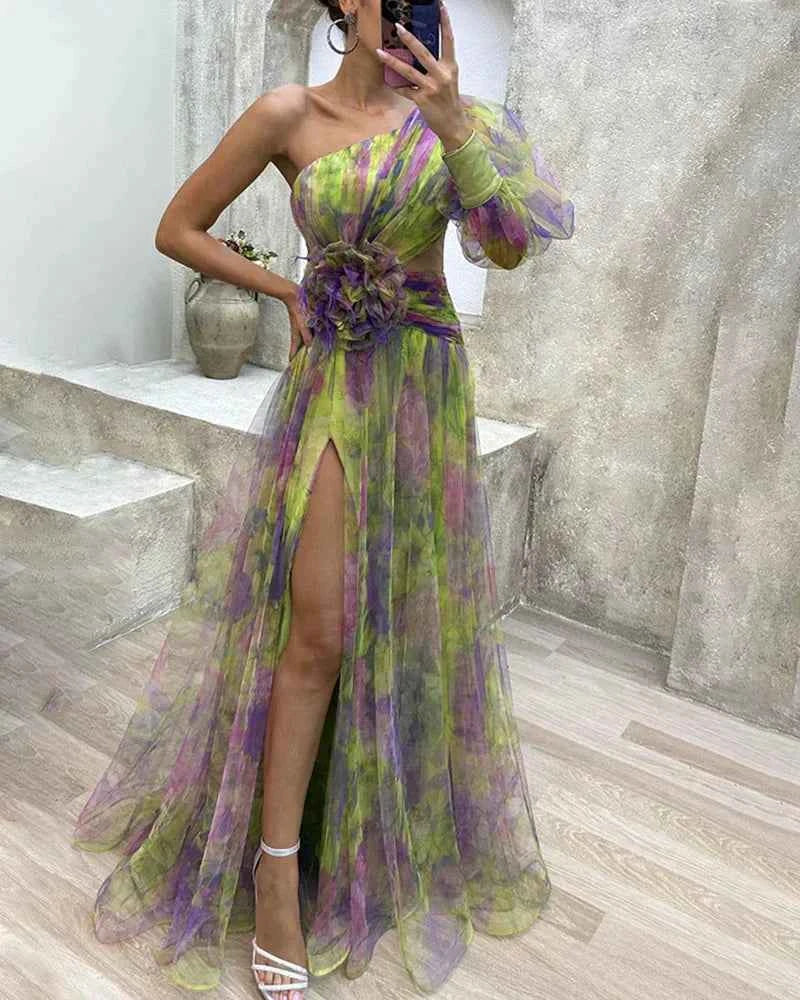 Seliora: Bezauberndes Ein-Schulter-Kleid mit mystischem Flair