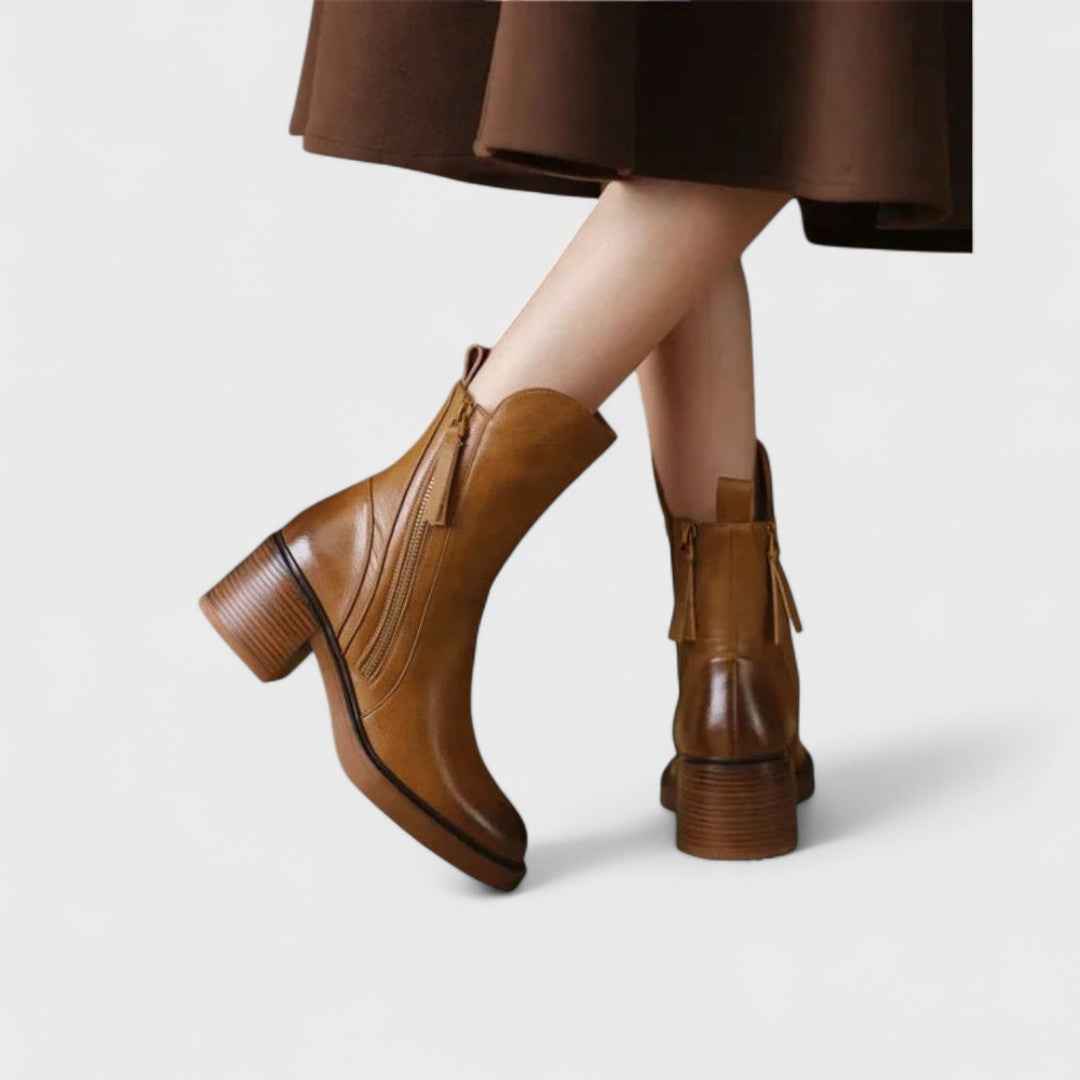 Echte Lederknöchelstiefel, elegant und langlebig