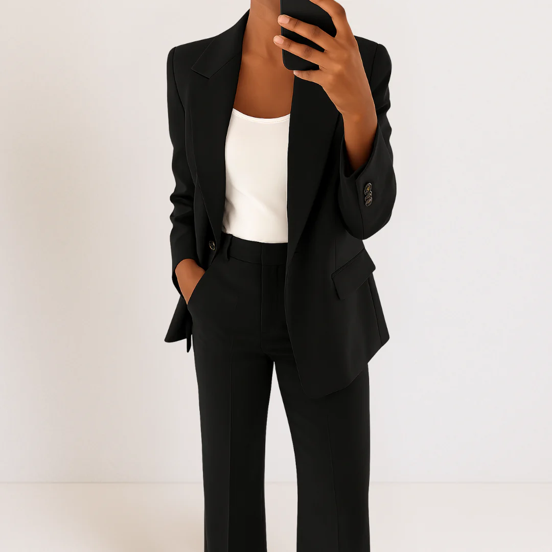 Modekate Kleidung mit eleganter Blazer und kühnen Streifenakzenten