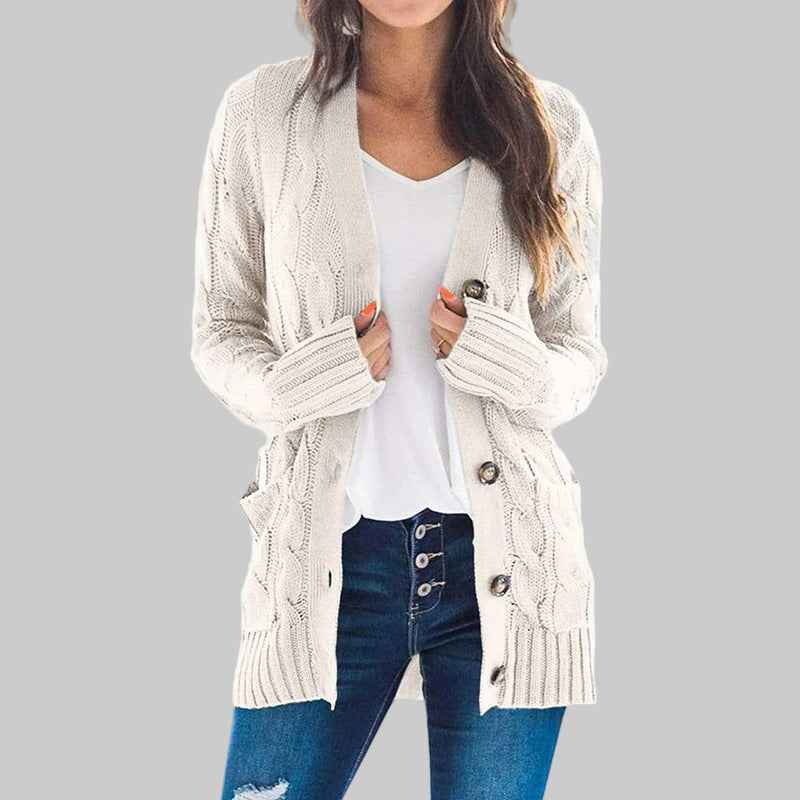 REMEDY™ Lässiger Langarm-Cardigan mit Knöpfen – Müheloser Alltagslook
