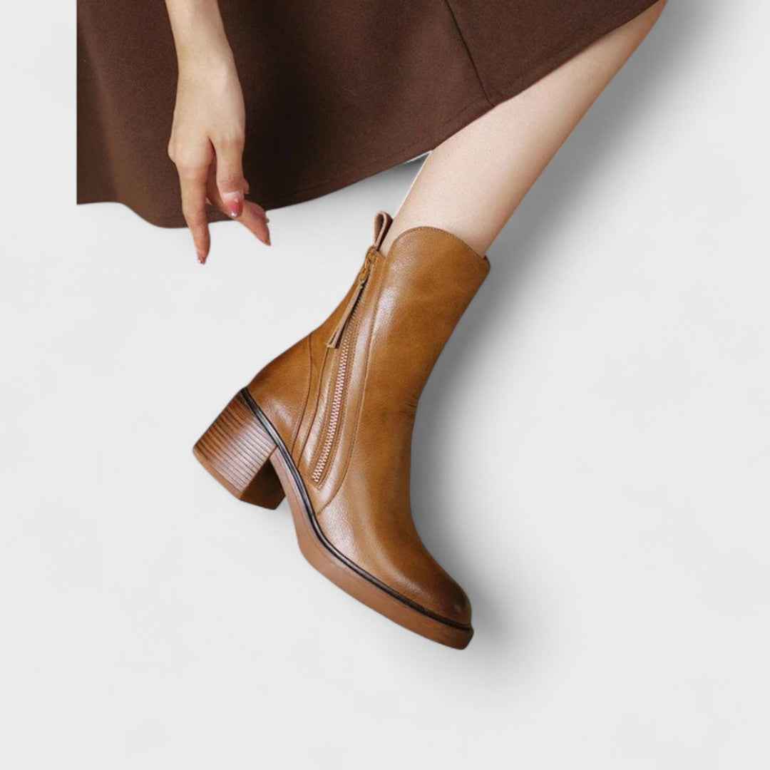 Echte Lederknöchelstiefel, elegant und langlebig
