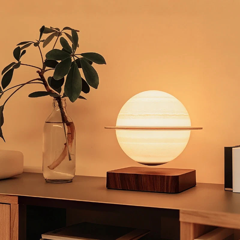 EtherealOrbit Schwebe-Lampe – Magnetisch Schwebendes Mond & Saturn Licht