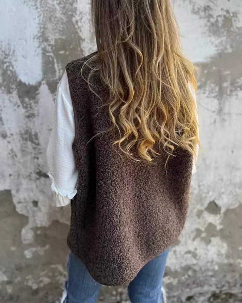 Schicke Sherpa-Weste mit mühelosem Stil und kuscheliger Wärme