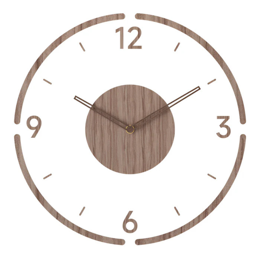 Nock - Stilvolle moderne Wanduhr von 30 cm aus Acryl und Holz für elegante Wohnzimmereinrichtung