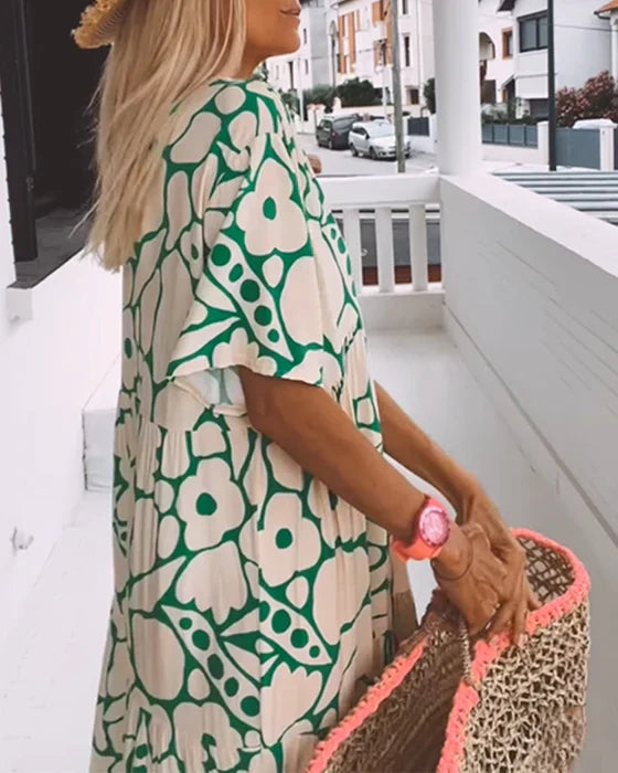 Noa | Elegantes Bohemästischer Stil Blumen-Kleid