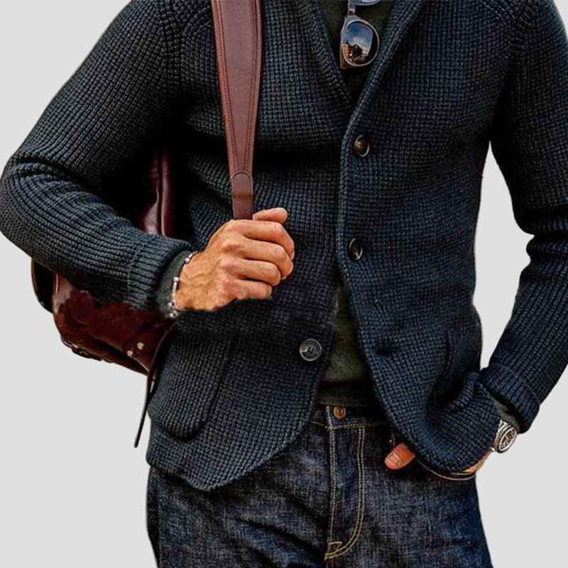 Austin Strick-Blazer-Cardigan mit Patchtaschen – Schlankes, vielseitiges Layering-Essential