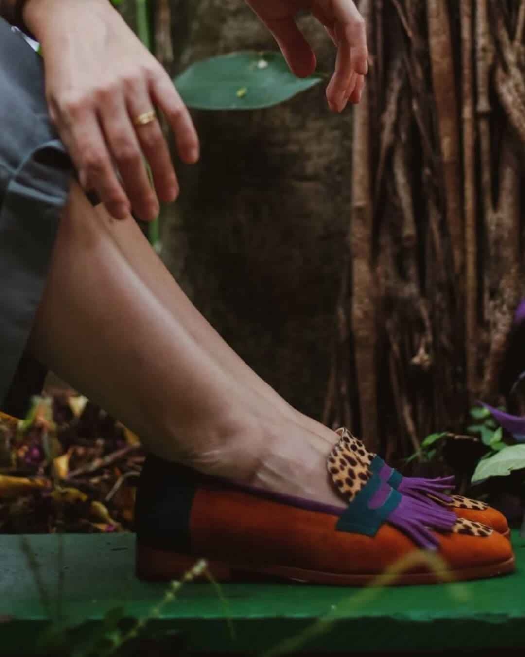 Fringed Animal-Print Loafers