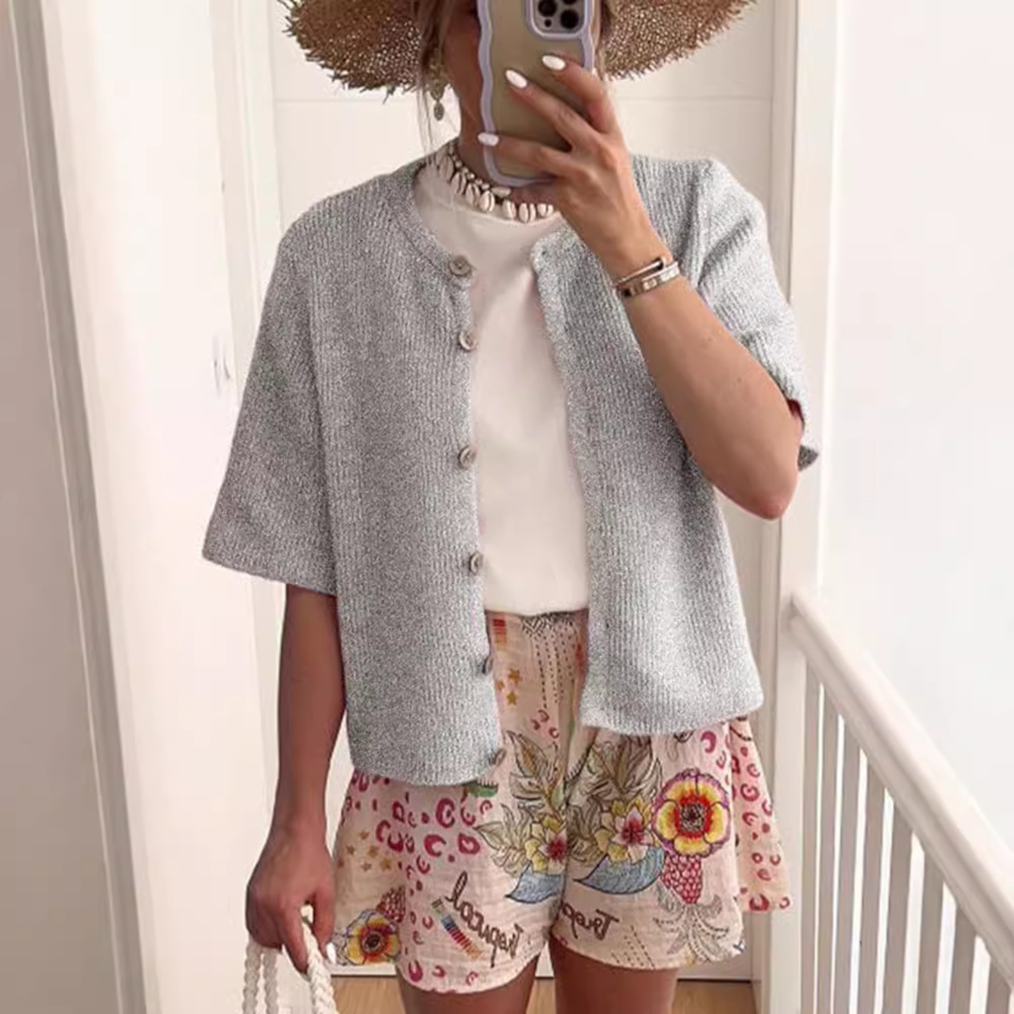 ALMA™ Lässiges Sommer-Essential: Leichter Kurzarm-Cardigan für müheloses Layering