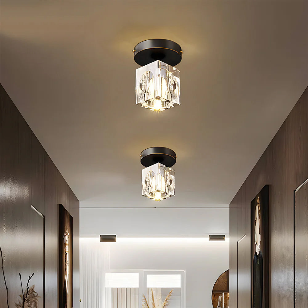 Geometrische Kristall-Deckenlampe - Modernes Schwarz- oder Gold-Finish
