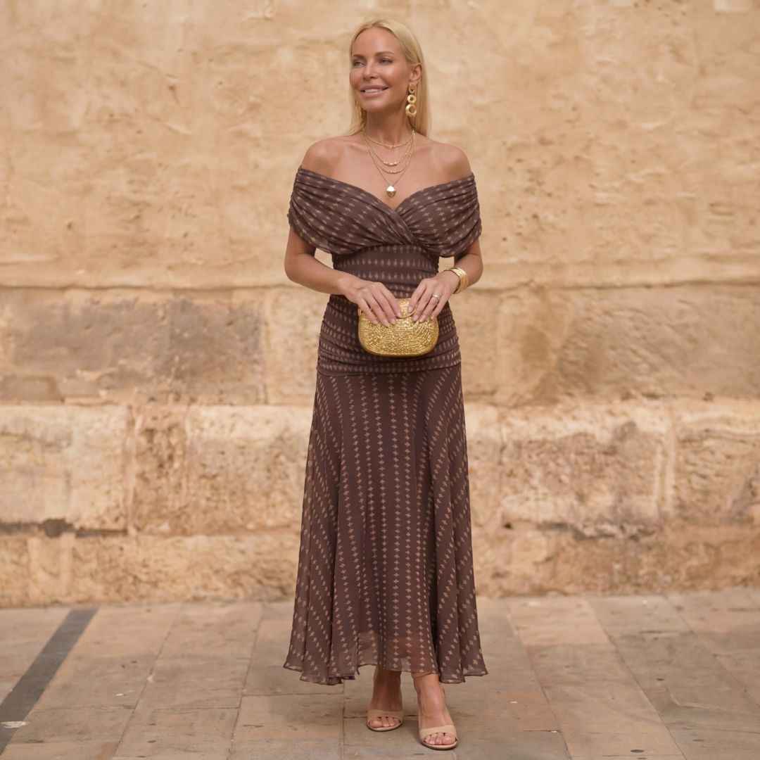Siena | Geometrisches Fließkleid