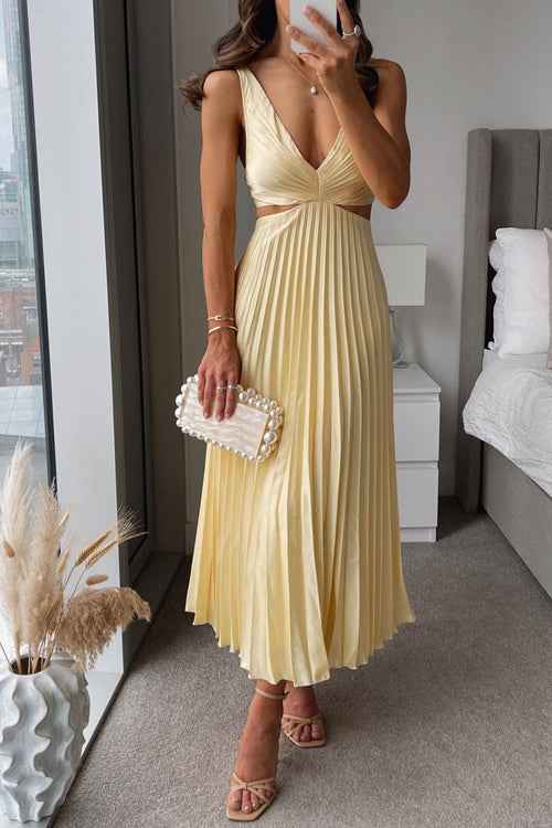 Elsa | mühelos elegantes plissiertes Maxi-Kleid