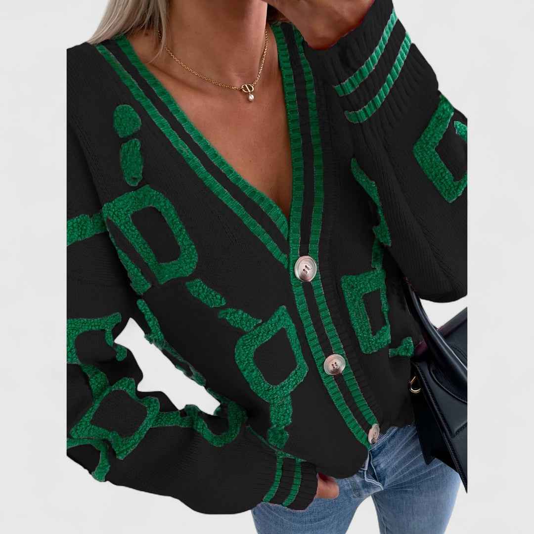 Cristine - Eleganter Strick-Cardigan mit Blockfilter