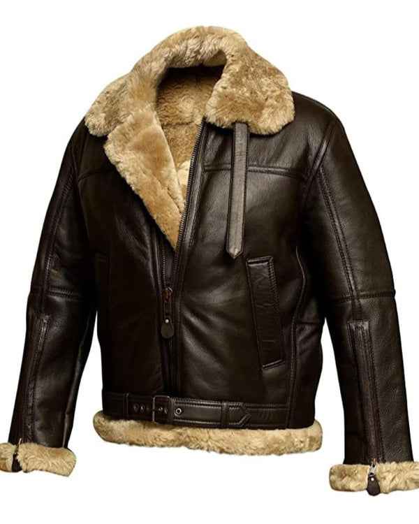 Zeitlose Shearling-Lederjacke