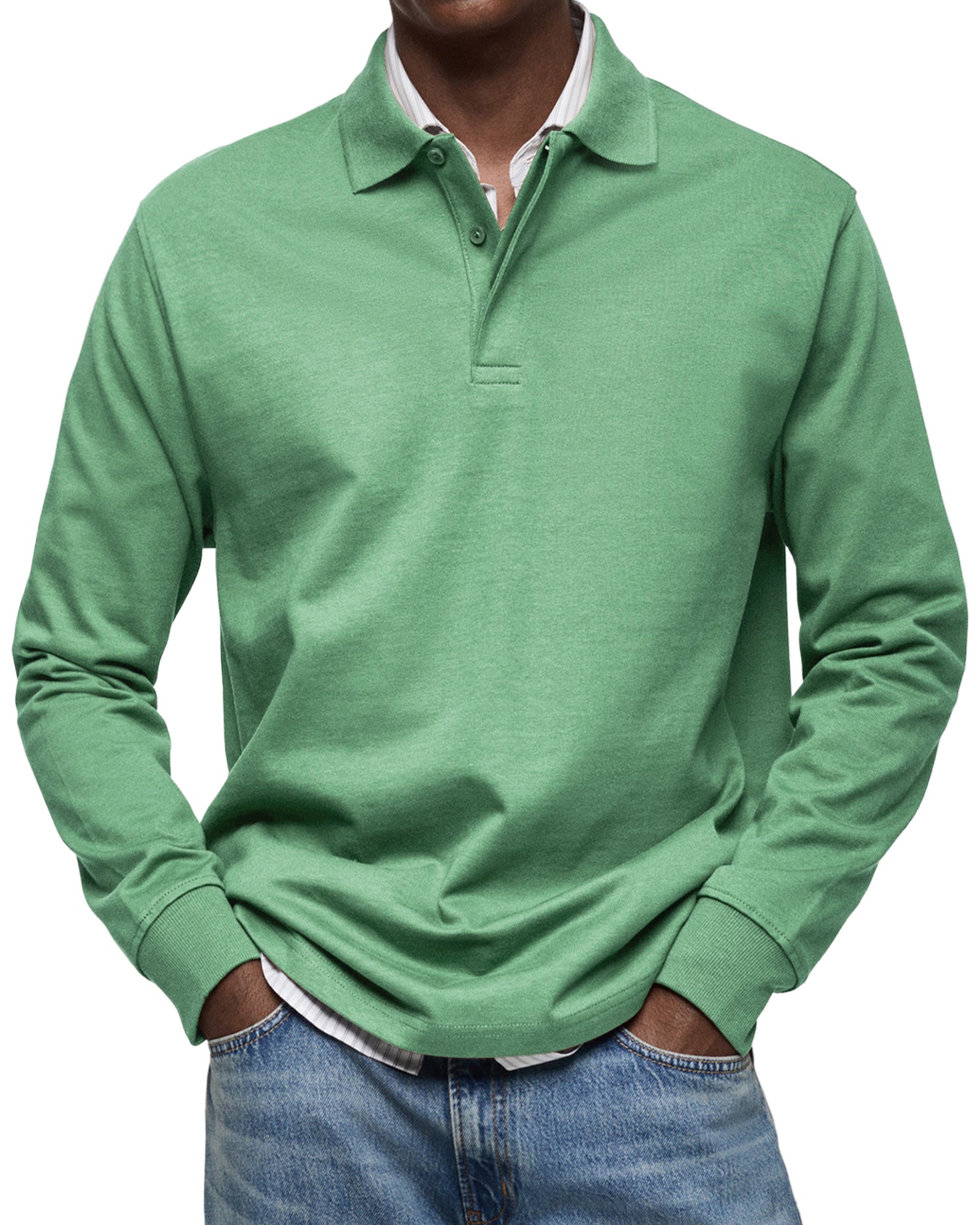 ALJUR - Casual langärmeliges Polo für einen bequemen und trendigen Stil