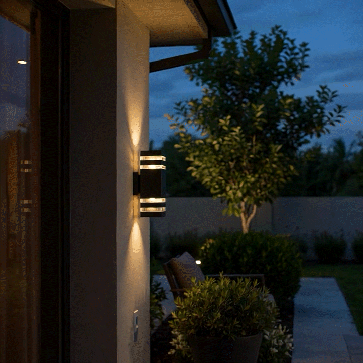 Außenwandleuchte - 2-flammig Auf/Ab, Aluminium, Warm-LED