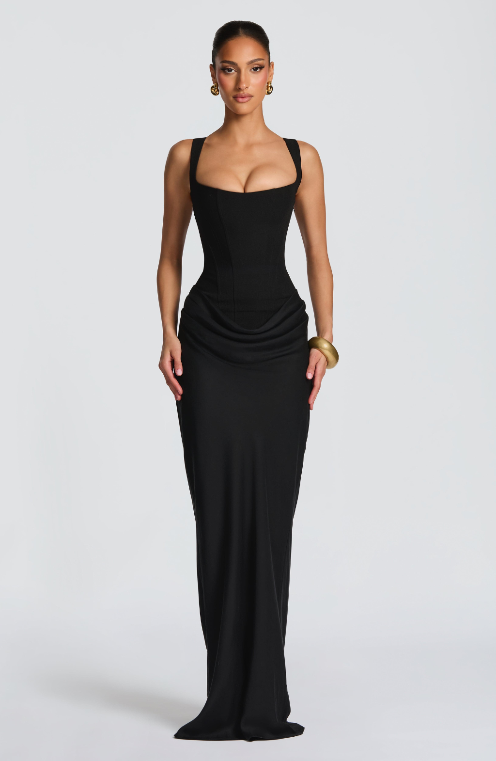 Sanduhr-Maxikleid — Figurbetonte Silhouette, Müheloser Stil