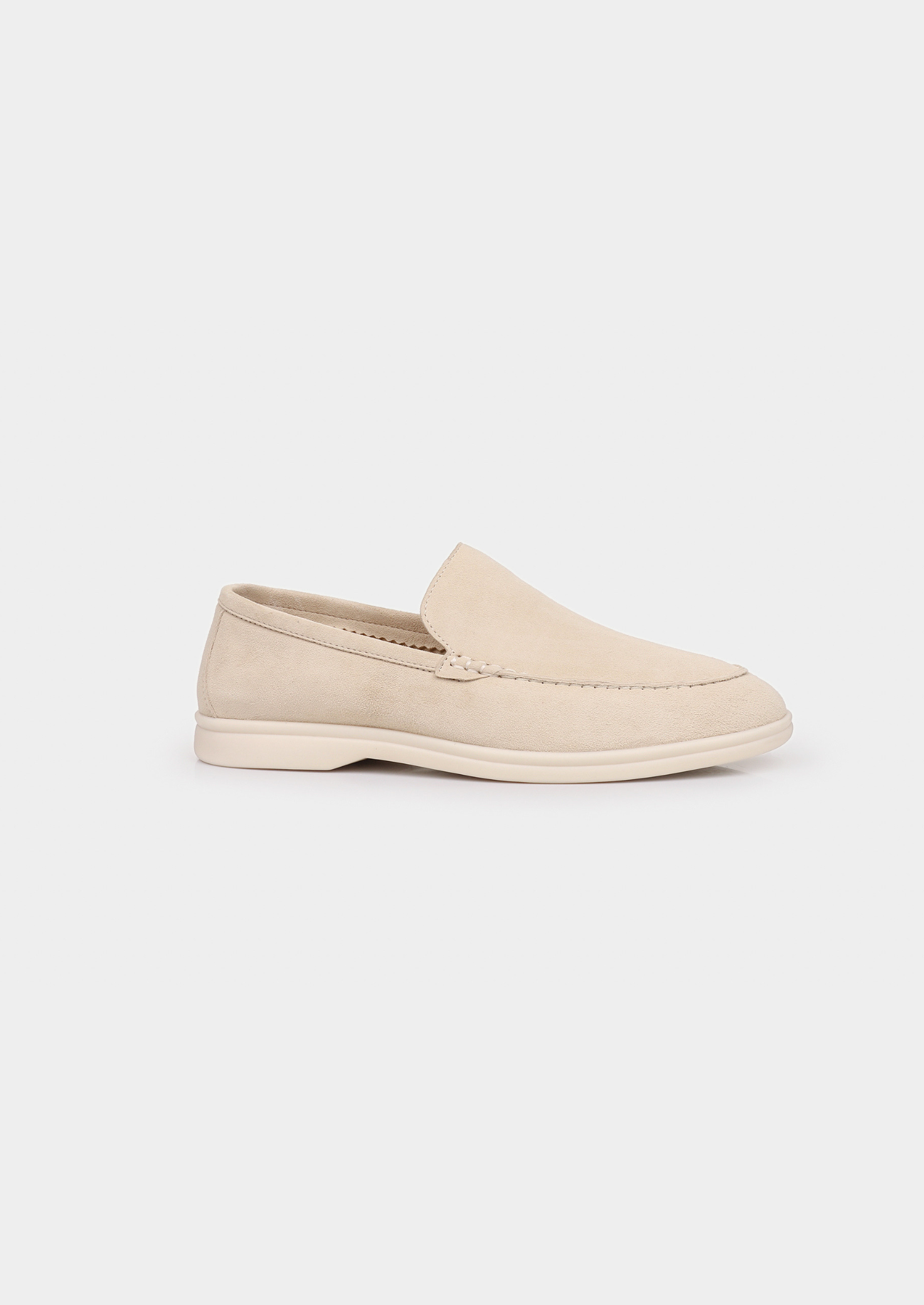 Herren Loafer Wildleder Slip-On Slipper Elfenbein