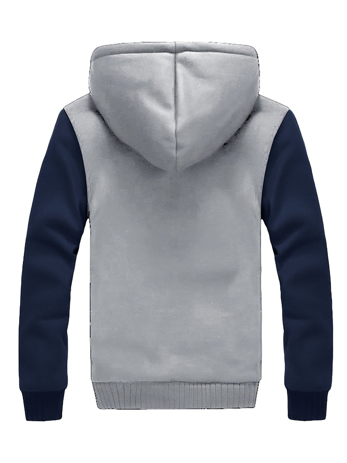 Herren Warme Fleece-Kapuzenjacke im Colorblock-Design