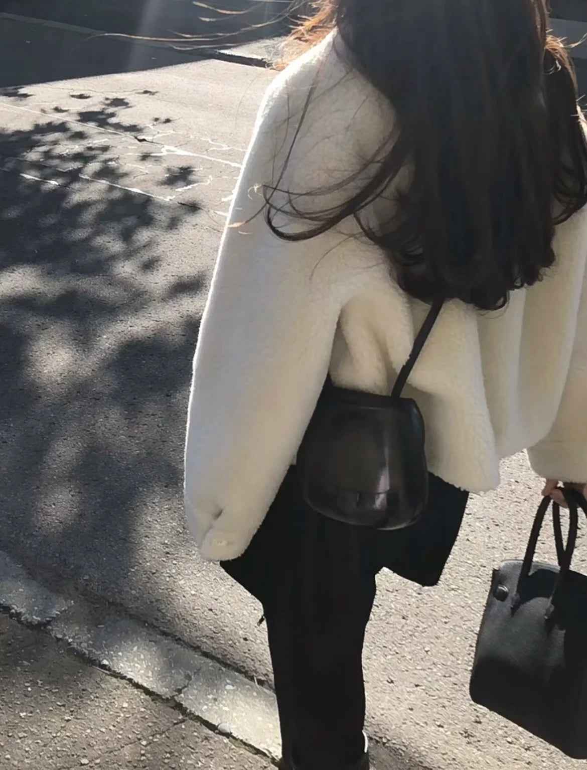 Magaly | Elegant weißer Wintermantel mit langen Ärmeln für Damen