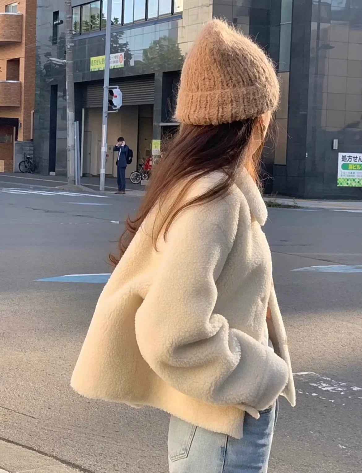 Magaly | Elegant weißer Wintermantel mit langen Ärmeln für Damen