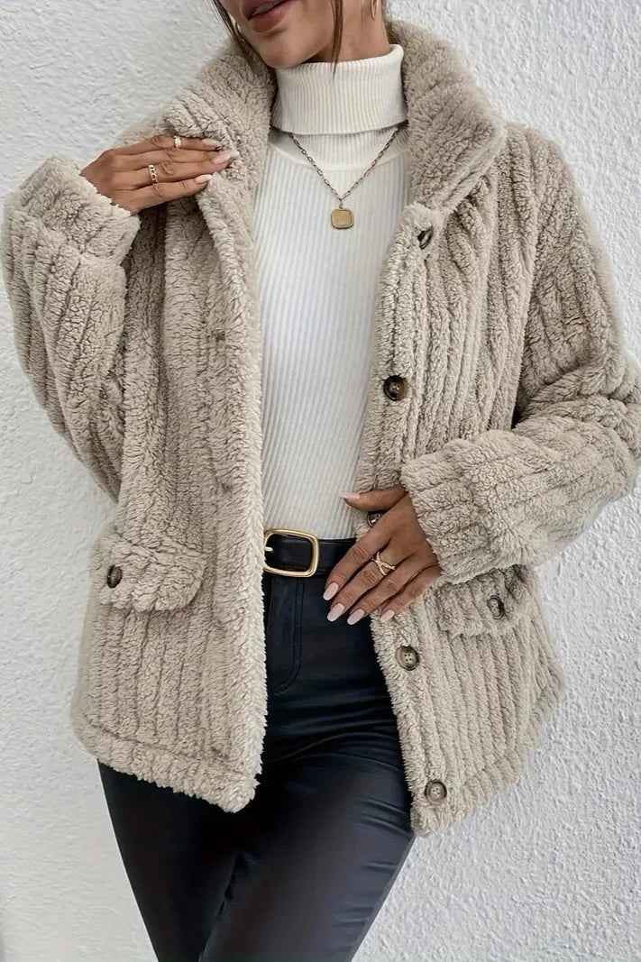 NOVA™ Wendbarer Samt-Cardigan mit Knopfleiste