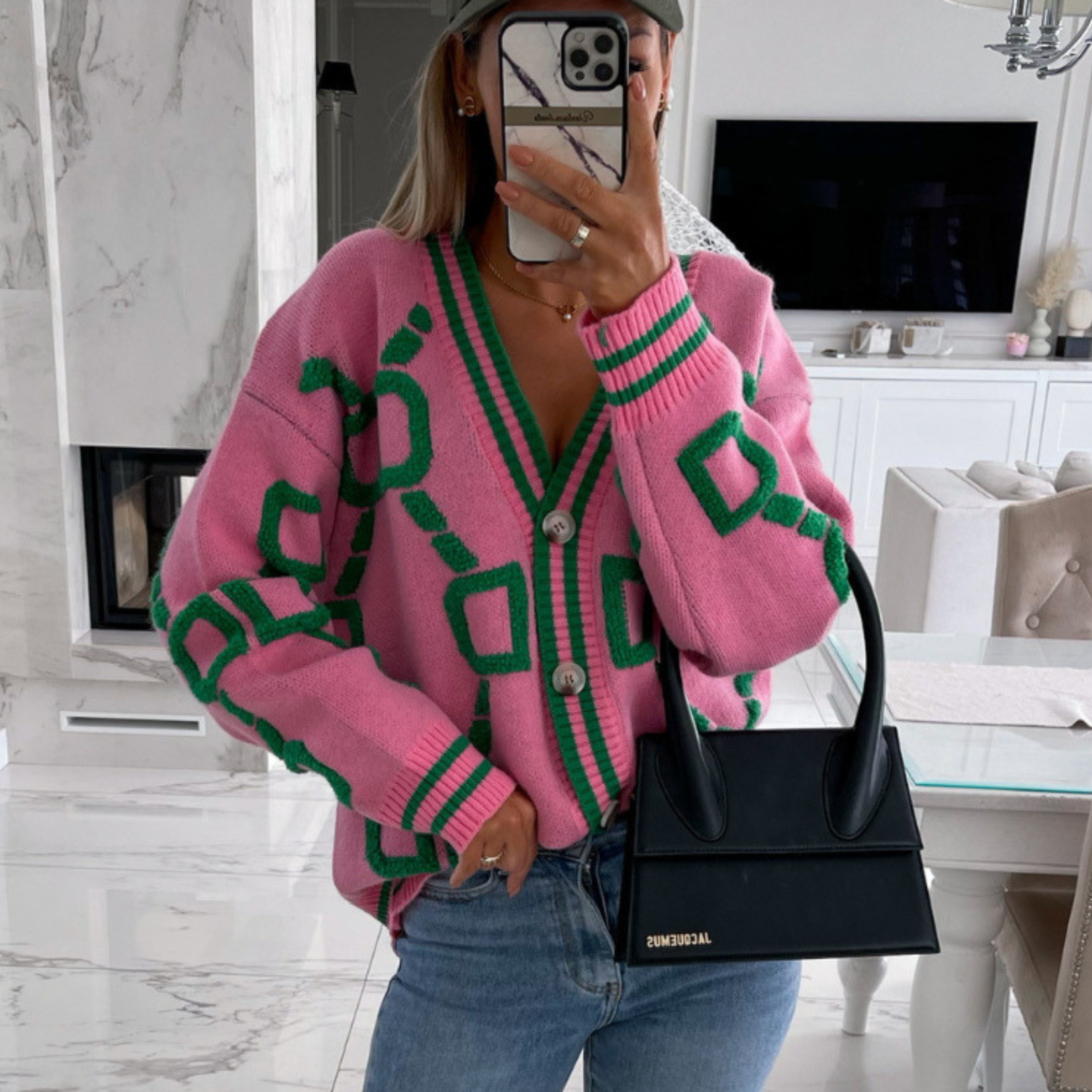 Elegante Langarm-Cardigan mit Knöpfen Damen