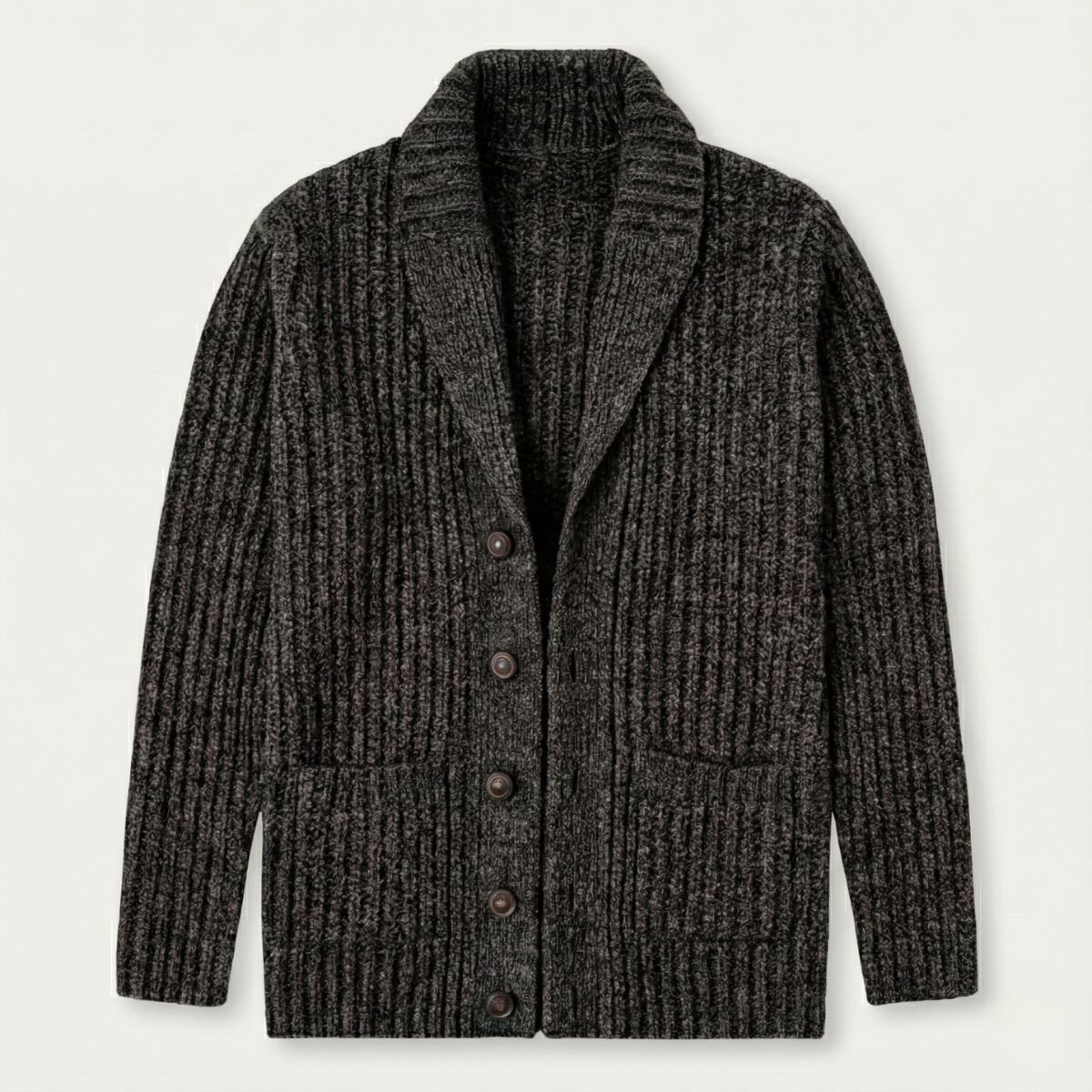 Montpellier Herren Premium Grobstrick-Schalkragen-Cardigan