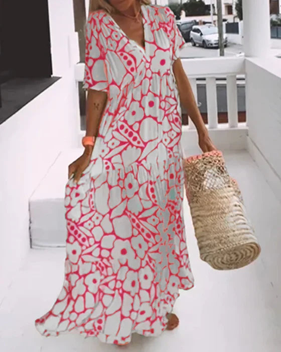 Noa | Elegantes Bohemästischer Stil Blumen-Kleid