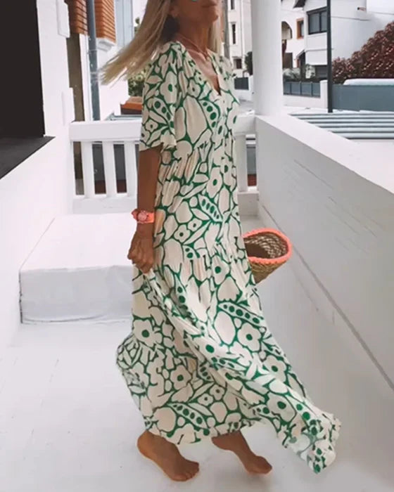 Noa | Elegantes Bohemästischer Stil Blumen-Kleid