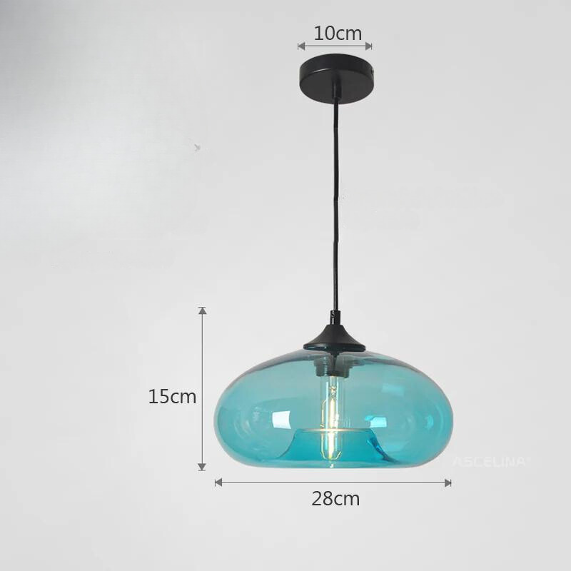 Tristara - Einzigartige Vintage-Hängelampe mit buntem Glasdesign