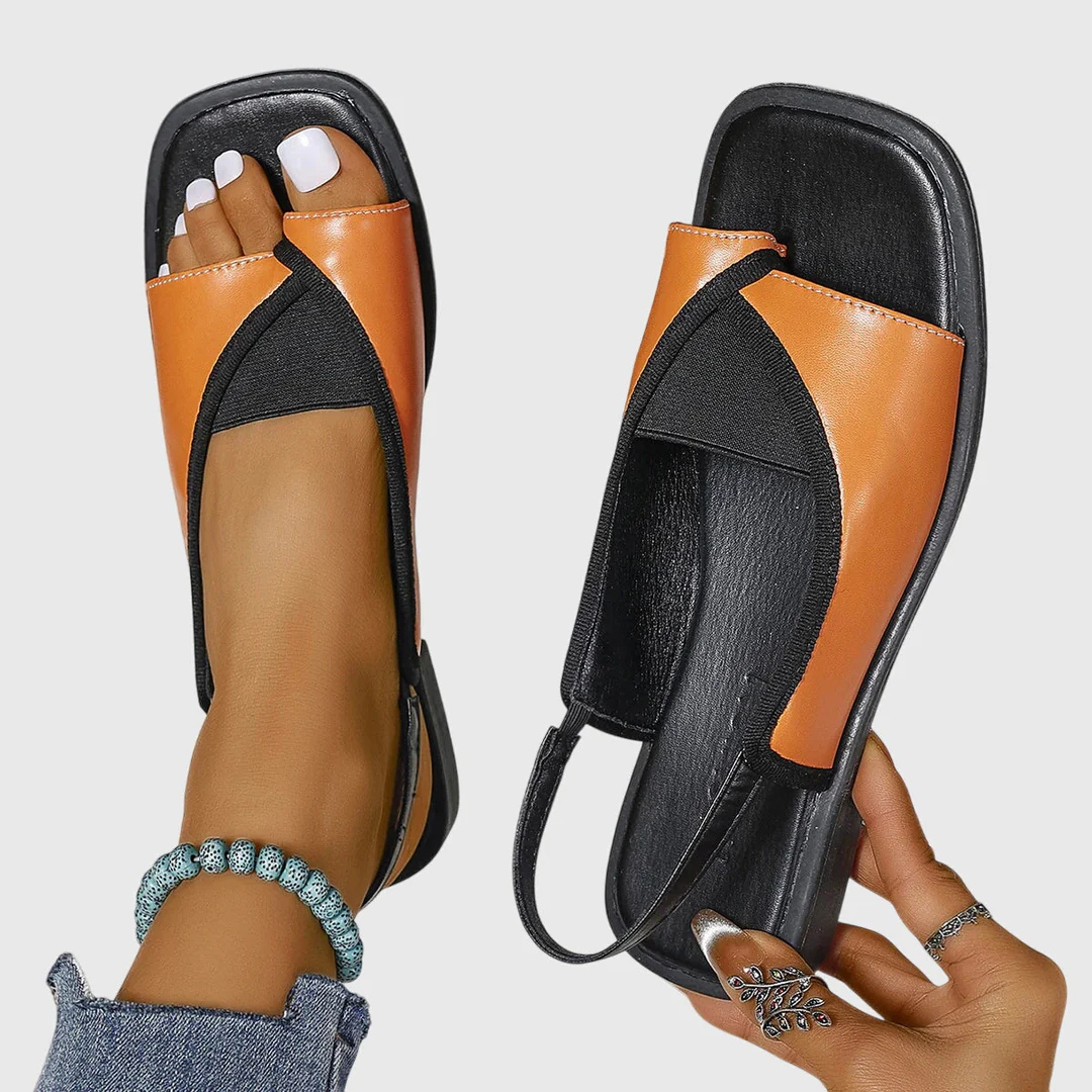 Orthopädische Damensandalen flach - Eckige Spitze, Sommer-Komfort
